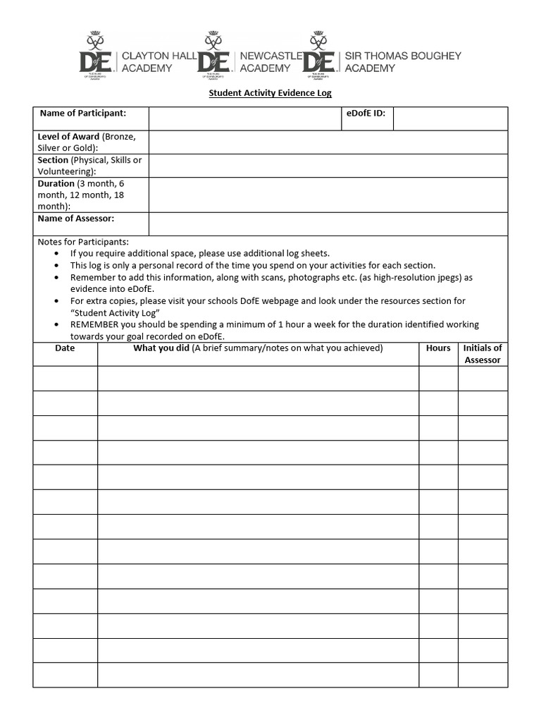 dofe-student-activity-evidence-log-all-sections-pdf
