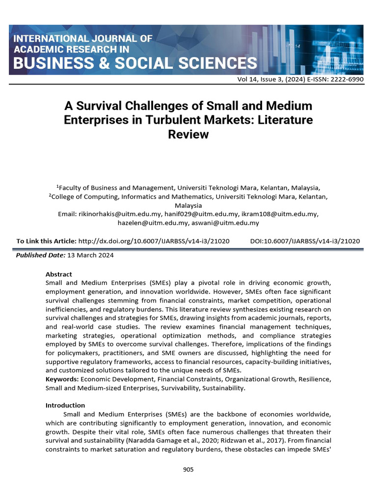 SME Survival Challenges in Turbulent Markets | PDF | Small And Medium ...