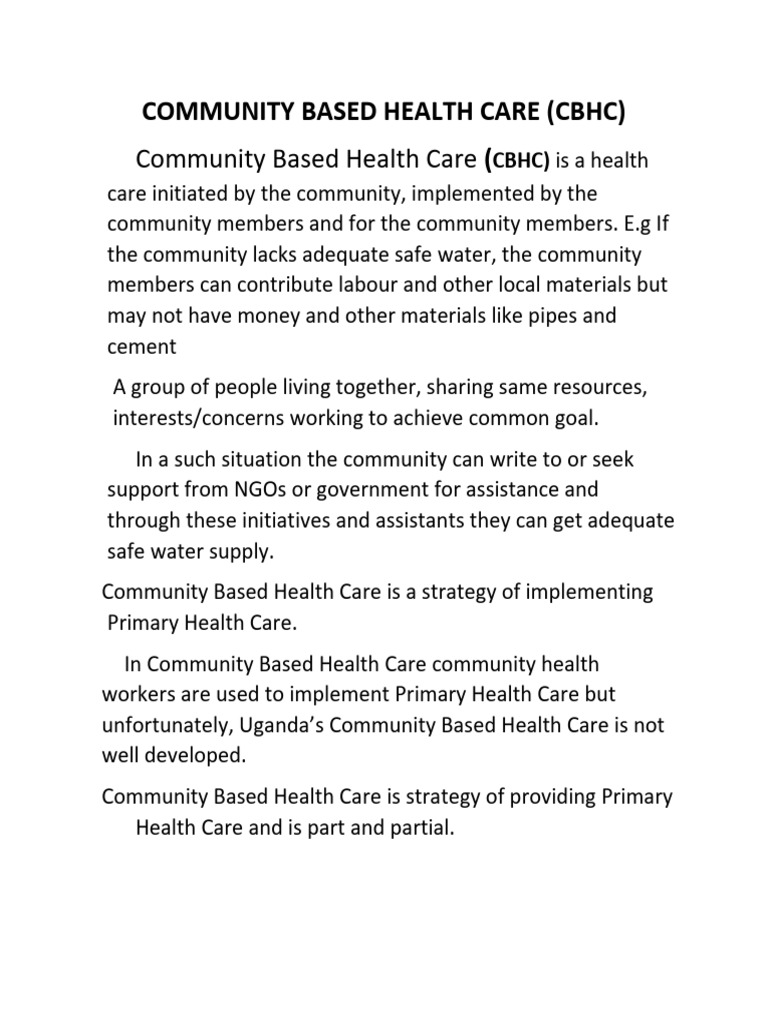 PHC (Community Based Health Care) | PDF | Alternative Medicine ...