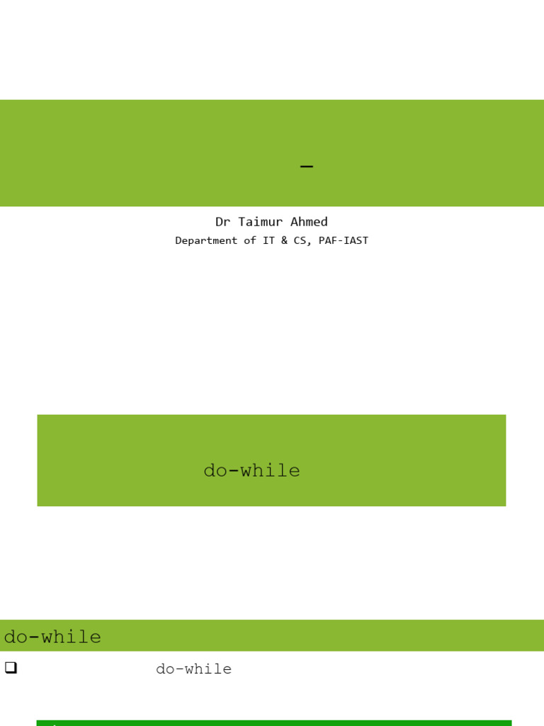 Understanding do-while Loops in Programming | PDF | Computer ...