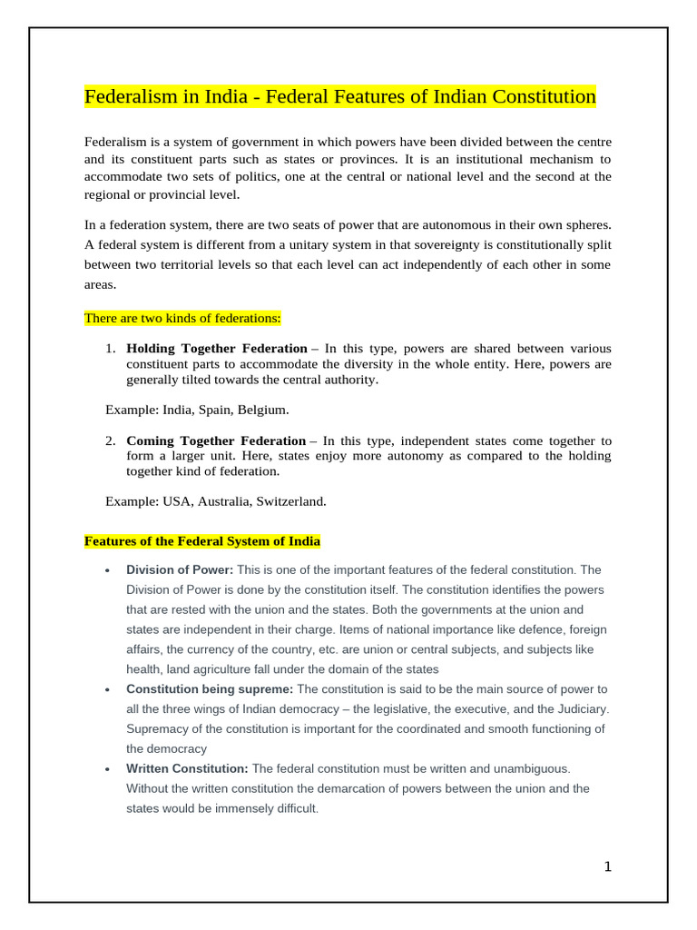 Holding Together Federations Explained | PDF | Federation | Federalism