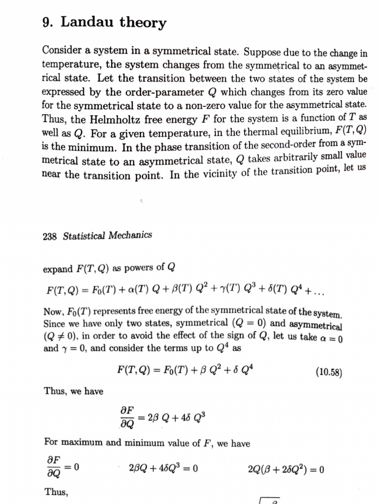 Landau theory of phase transition | PDF