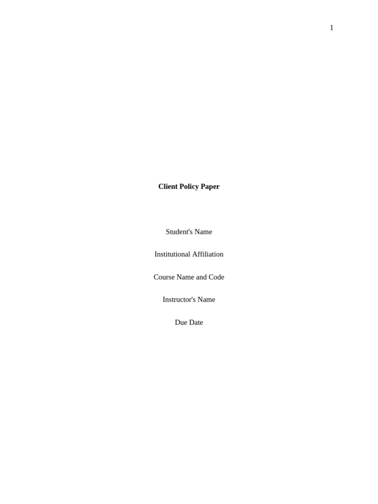 Order ID 3864146-Client Policy Paper | PDF | Psychological Trauma ...