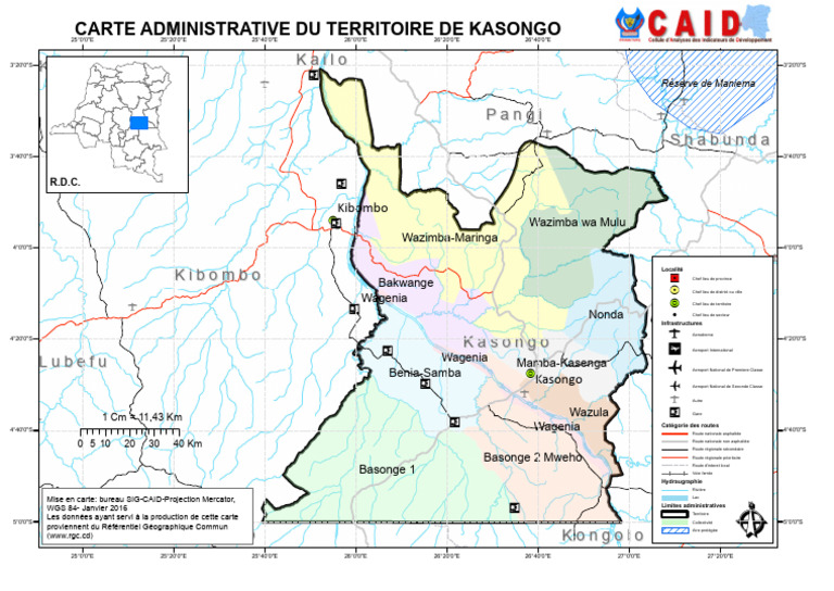 Carte administrative du territoire de Kasongo | PDF