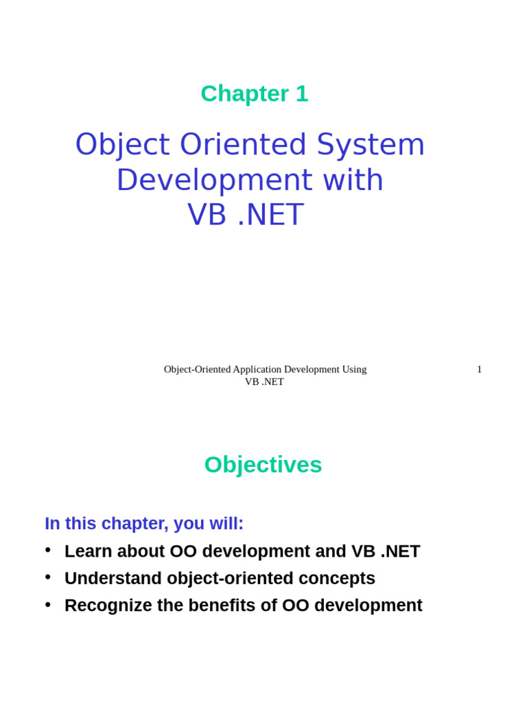 VB .NET Object-Oriented Development Guide | PDF | Object Oriented ...