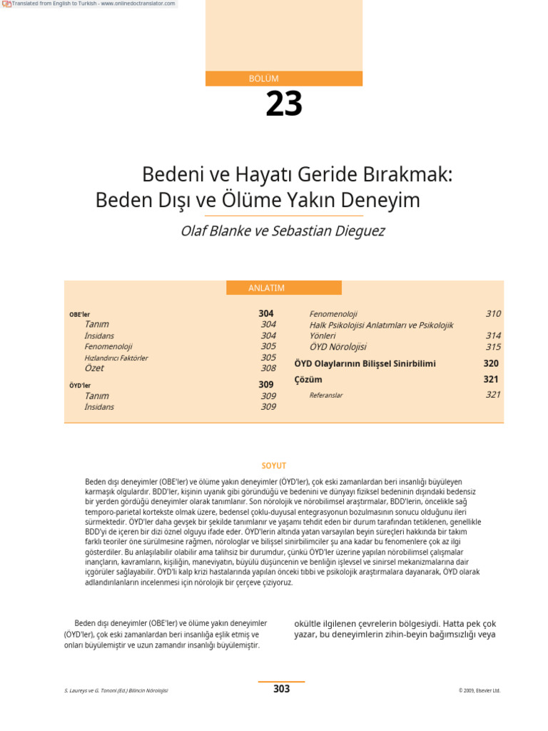 Bedeni Ve Yaşamı Geride Bırakmak | PDF