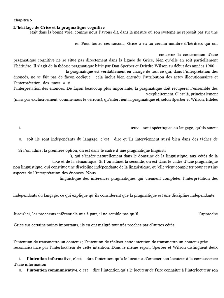 Théorie de pertinence de Sperber et Wilson | PDF | la communication ...