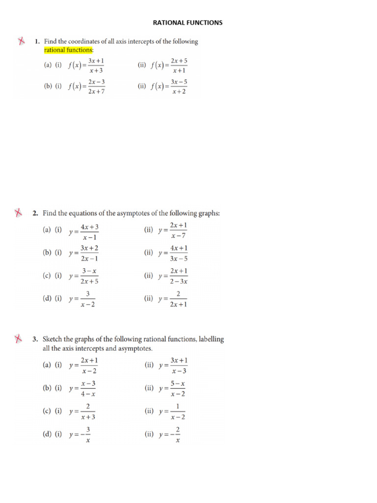 RATIONAL FUNCTIONS Extra | PDF