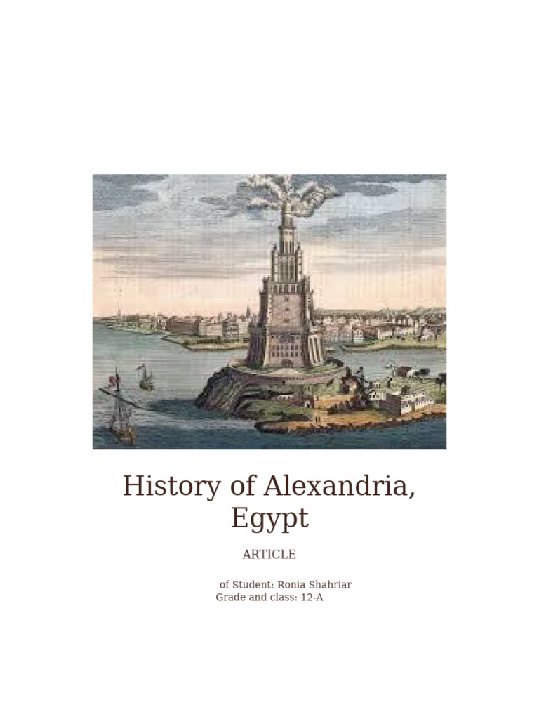 History Of Alexandria Pdf Alexandria Alexander The Great
