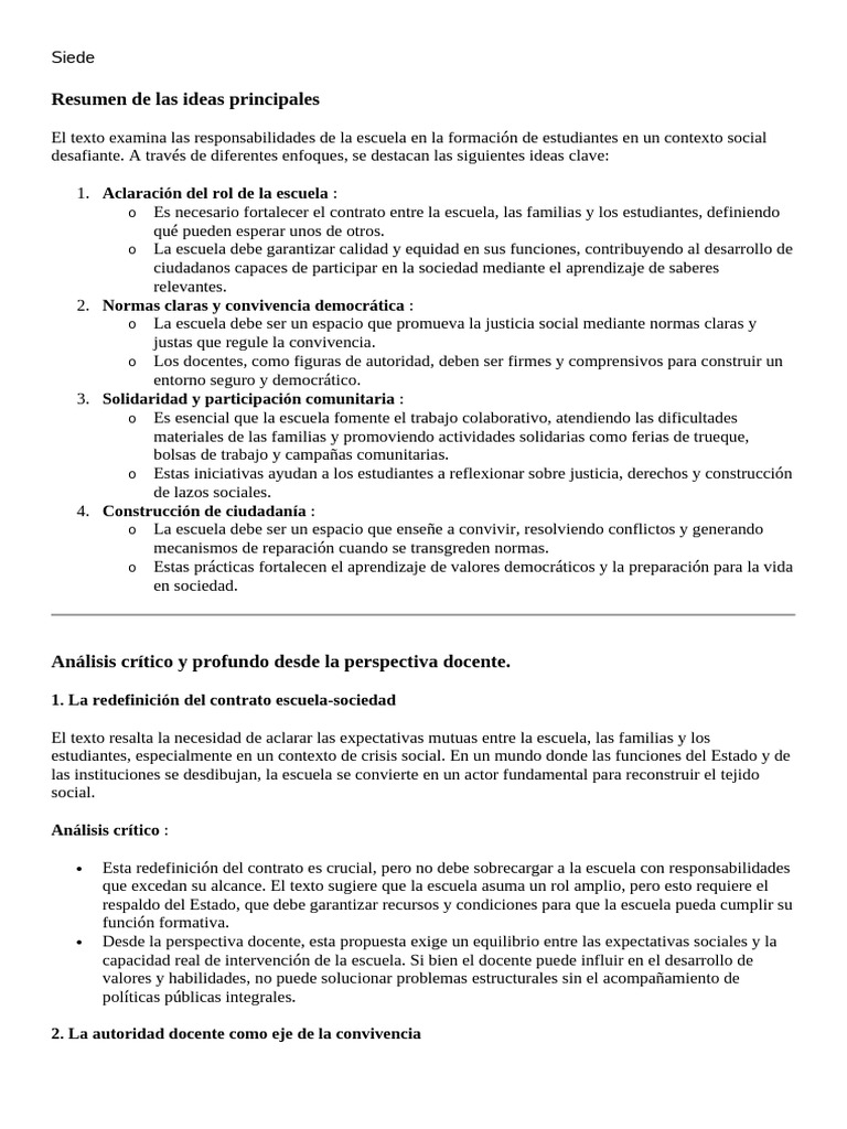 Rol de la Escuela en la Sociedad Actual | PDF | Enseñando | Maestros