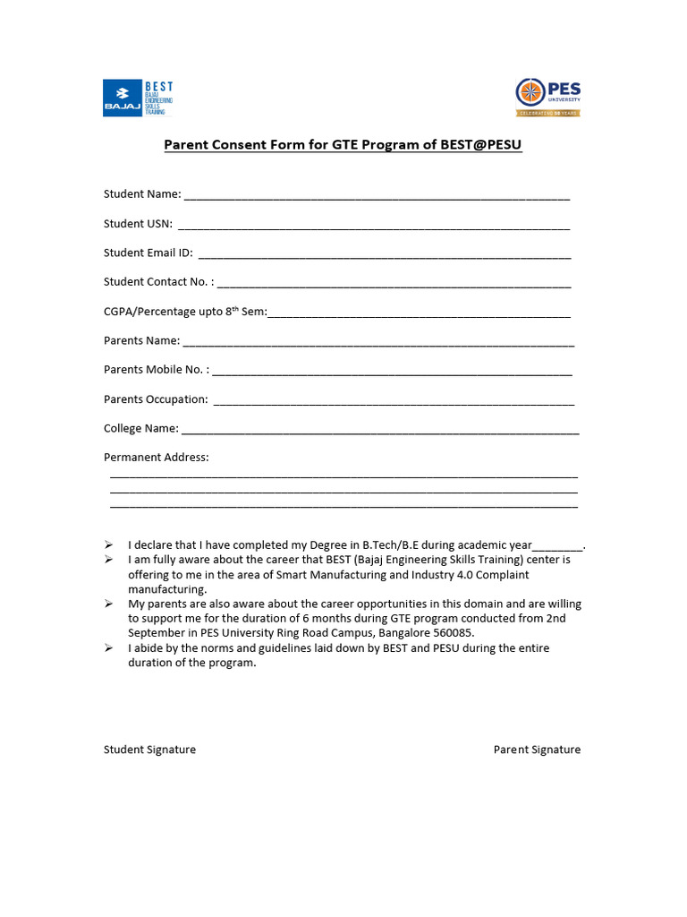 Parent Consent for GTE Program | PDF