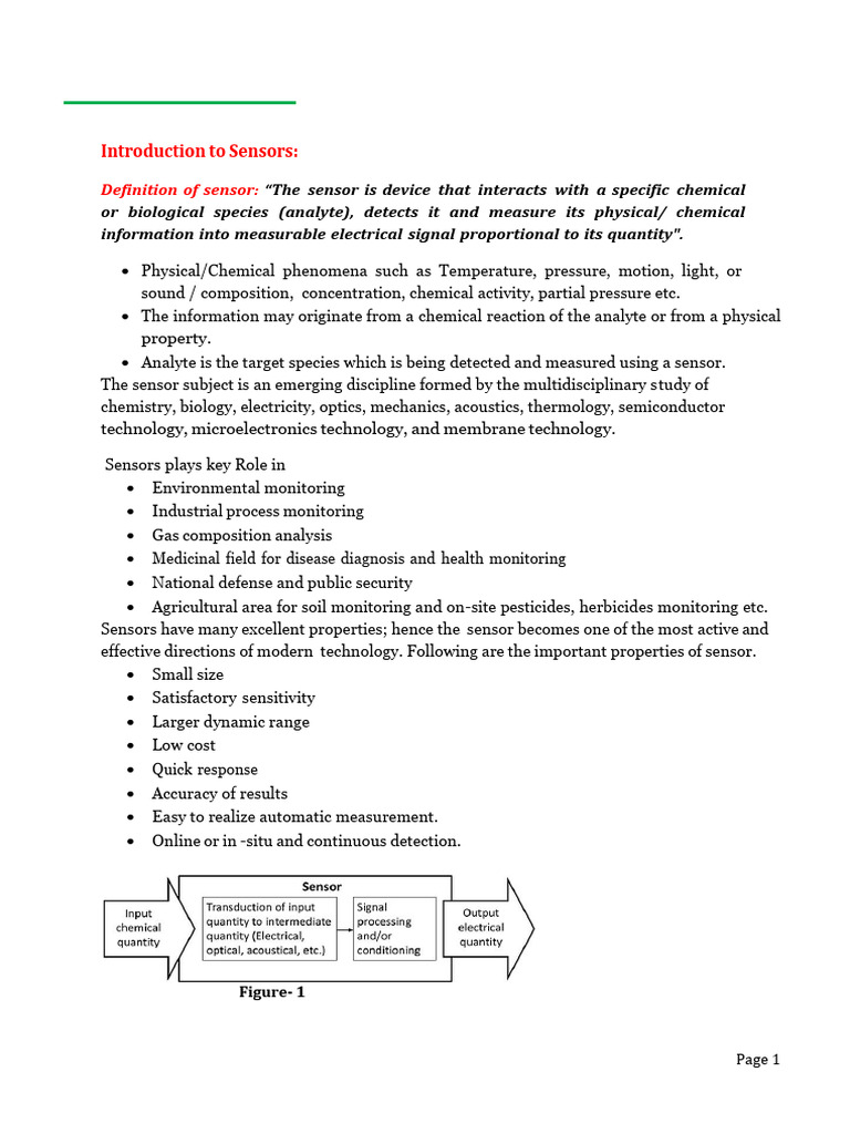 Overview of Sensor Technologies and Applications | PDF | Sensor ...
