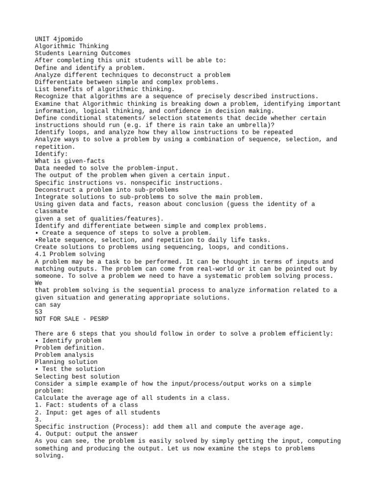 Algorithmic Thinking and Problem Solving | PDF | Algorithms | Time ...