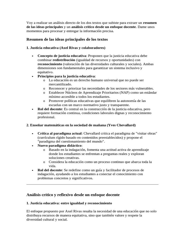 Axel Rivas y Chevallard | PDF | Enseñando | Maestros