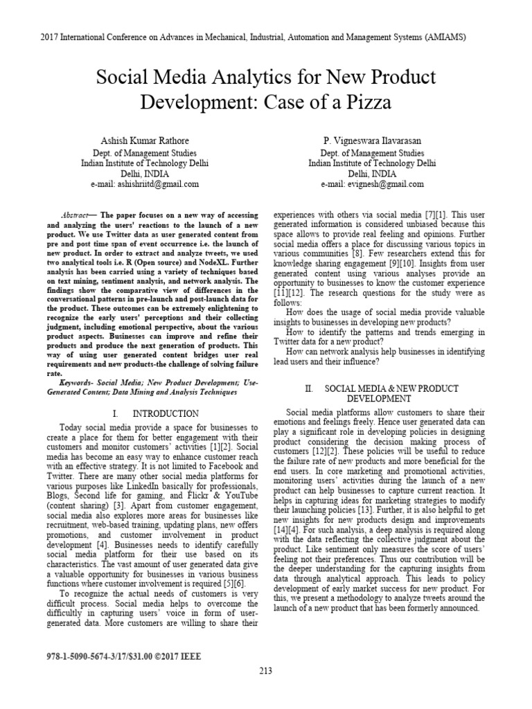 Social Media Analytics in Product Development | PDF | Social Media ...
