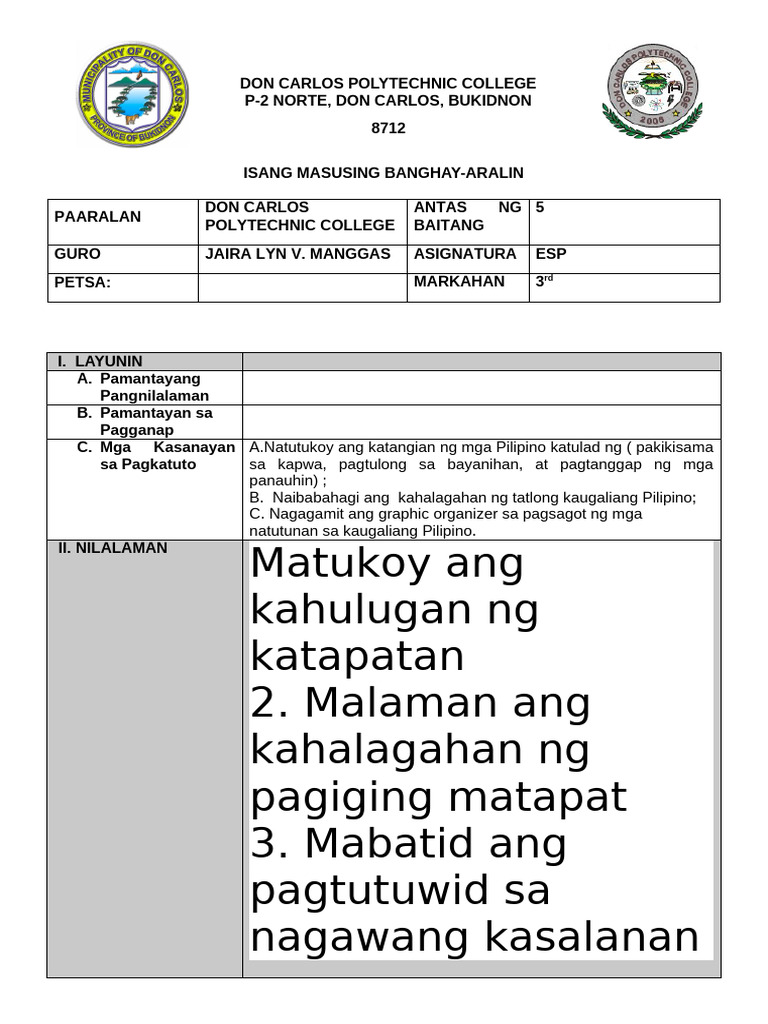 Taglay Kaugaliang Pilipino | PDF