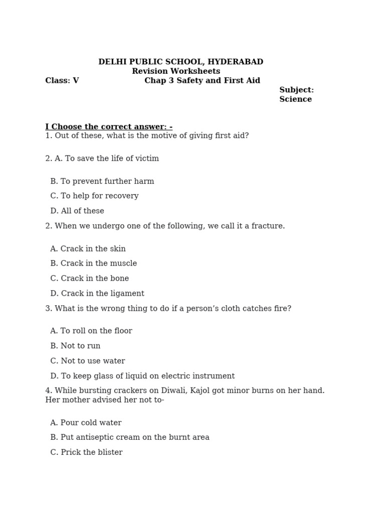Chapter 3: Safety and First Aid | PDF