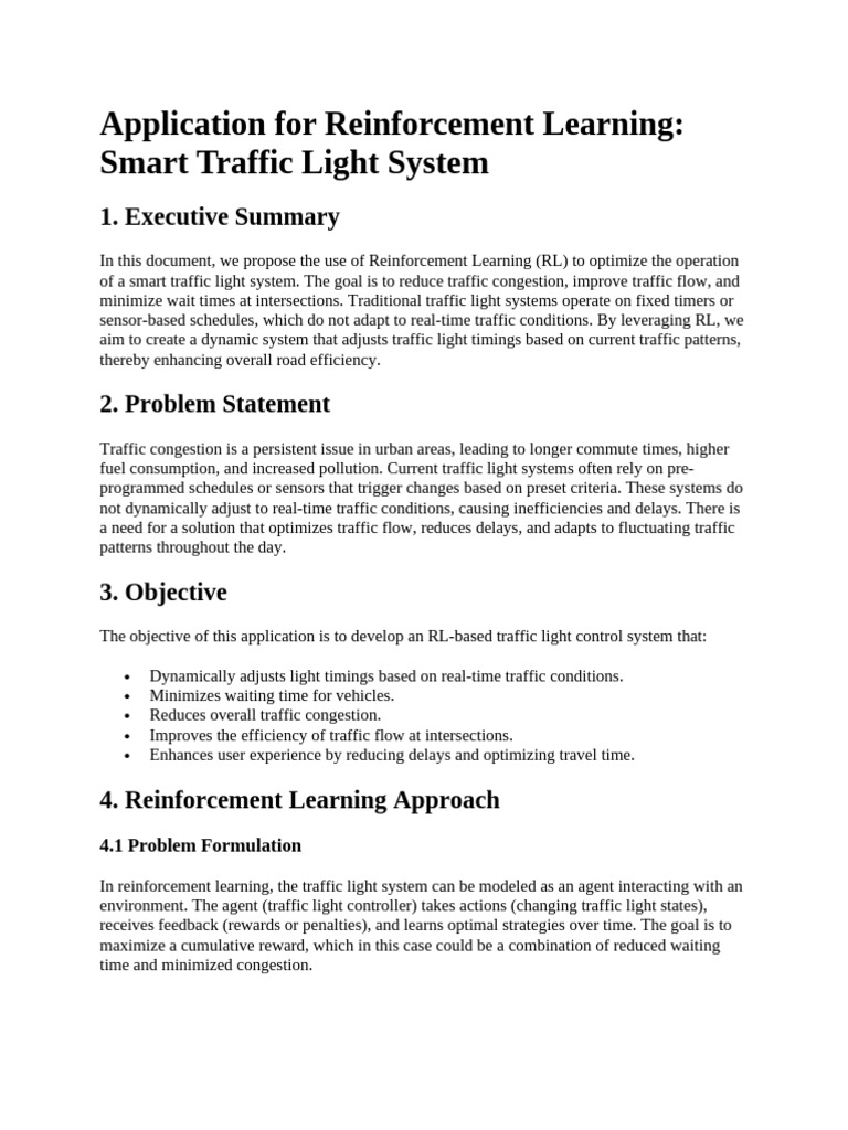 Application For Reinforcement Learning | PDF | Traffic | Traffic Congestion