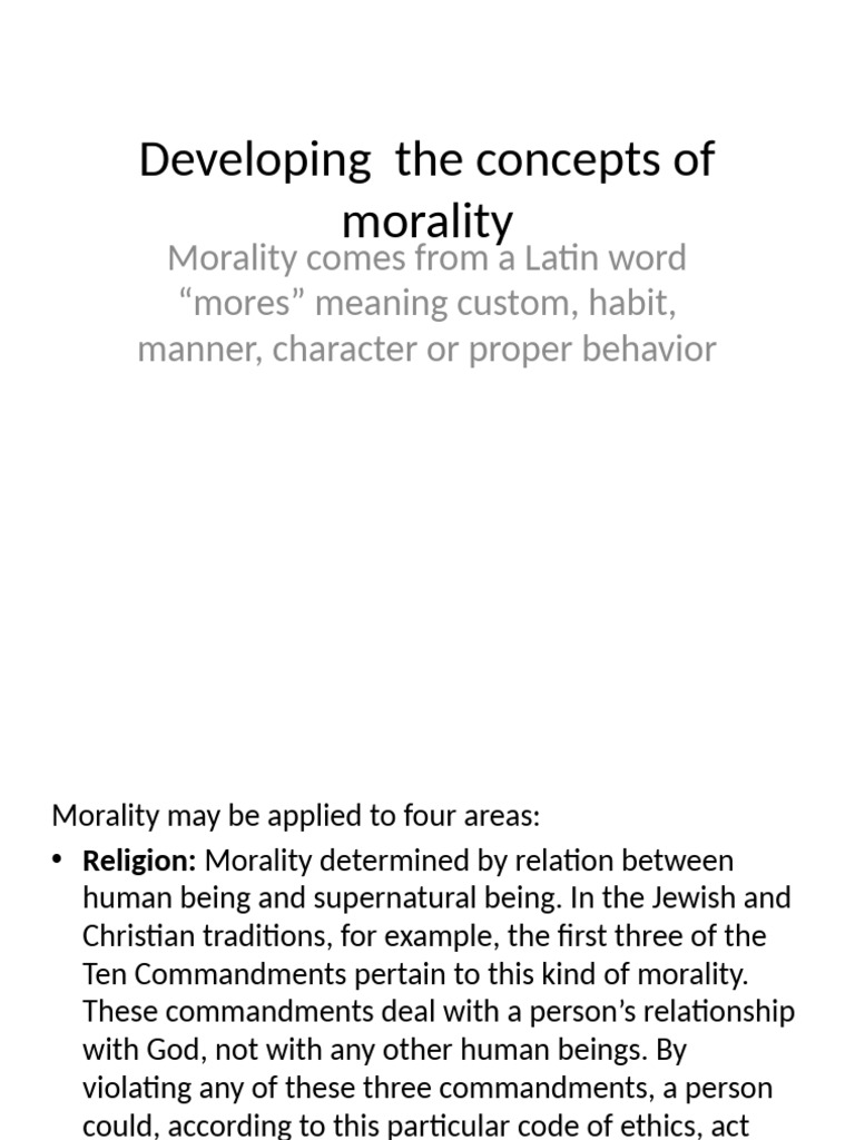 Understanding Morality: Concepts and Principles | PDF | Morality ...