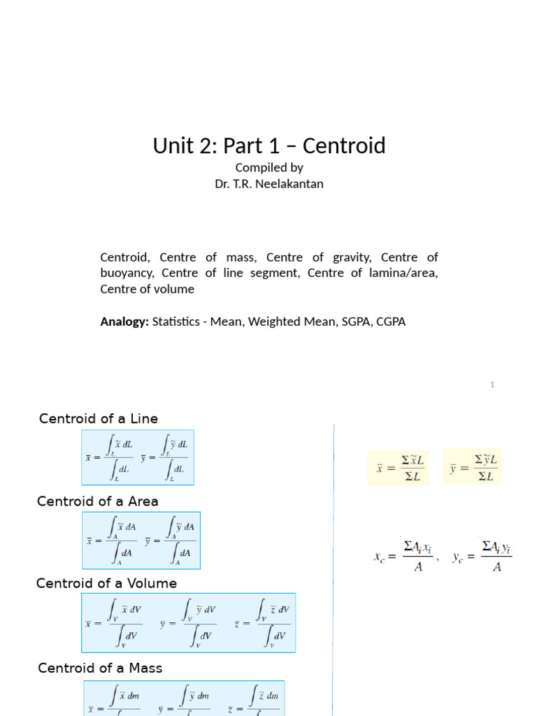 EM Unit2a Centroid | PDF | Area | Triangle