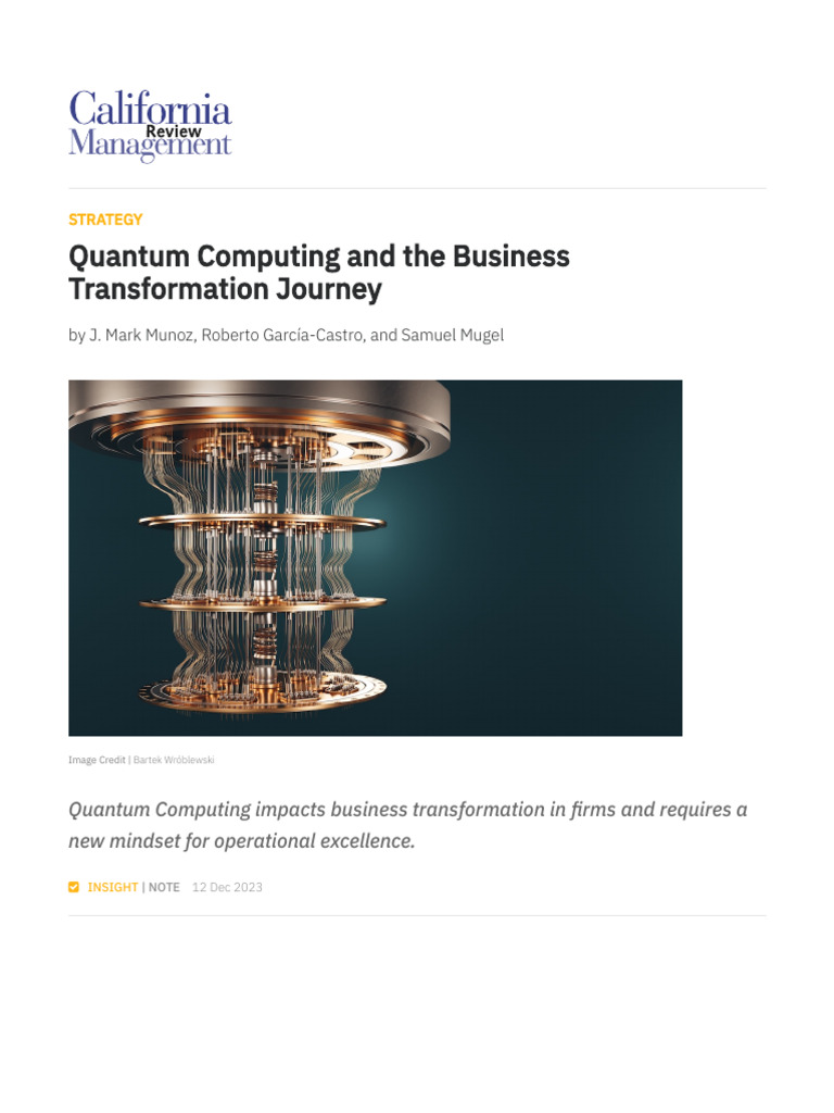 2023 12 Quantum Computing and The Business Transformation Journey | PDF ...