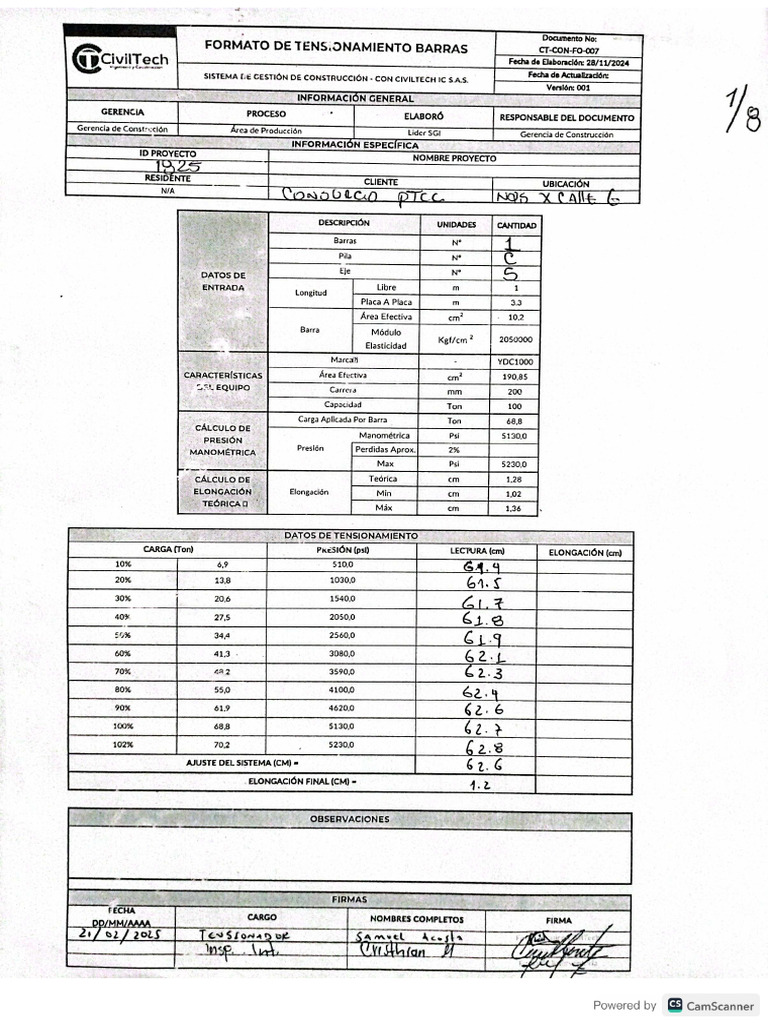 Tesado Ménsula Eje 5 Pila C (21022025) | PDF