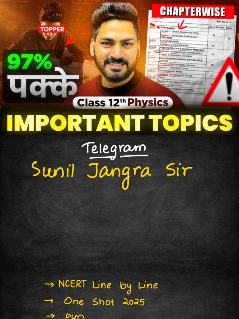 Important Physics Chapters for CBSE 2025 | PDF | Optics | Atoms
