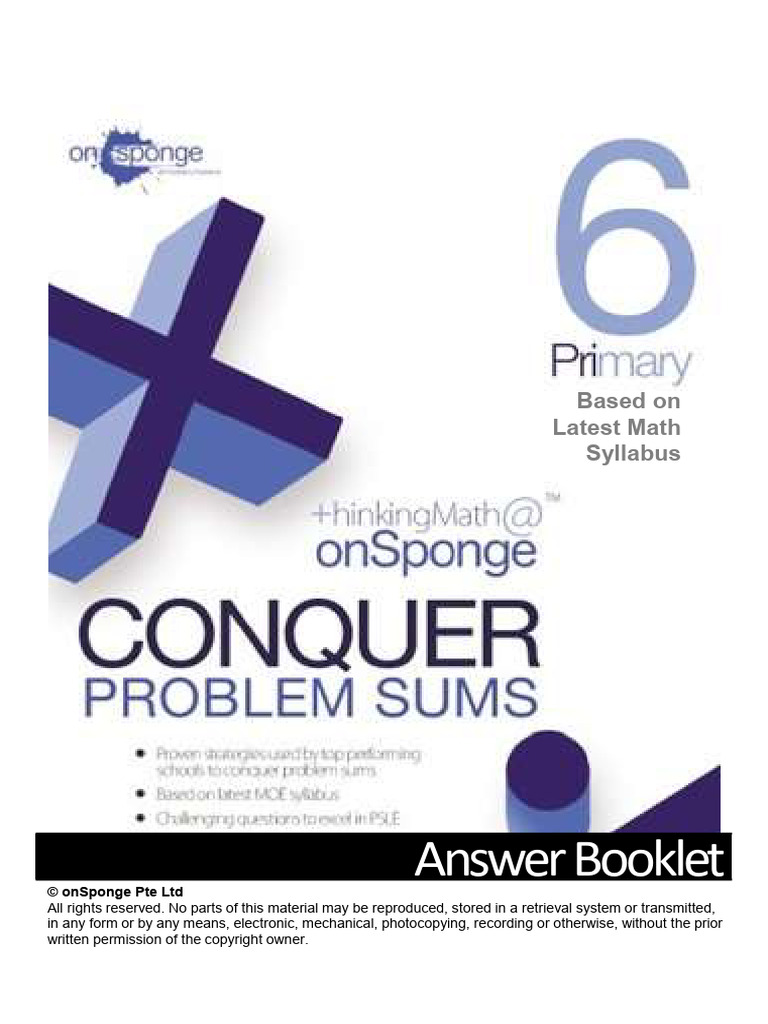 P6 On Sponge Answer Key | PDF | Area | Elementary Geometry