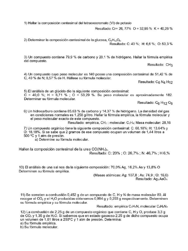 Composicion Centesimal | PDF