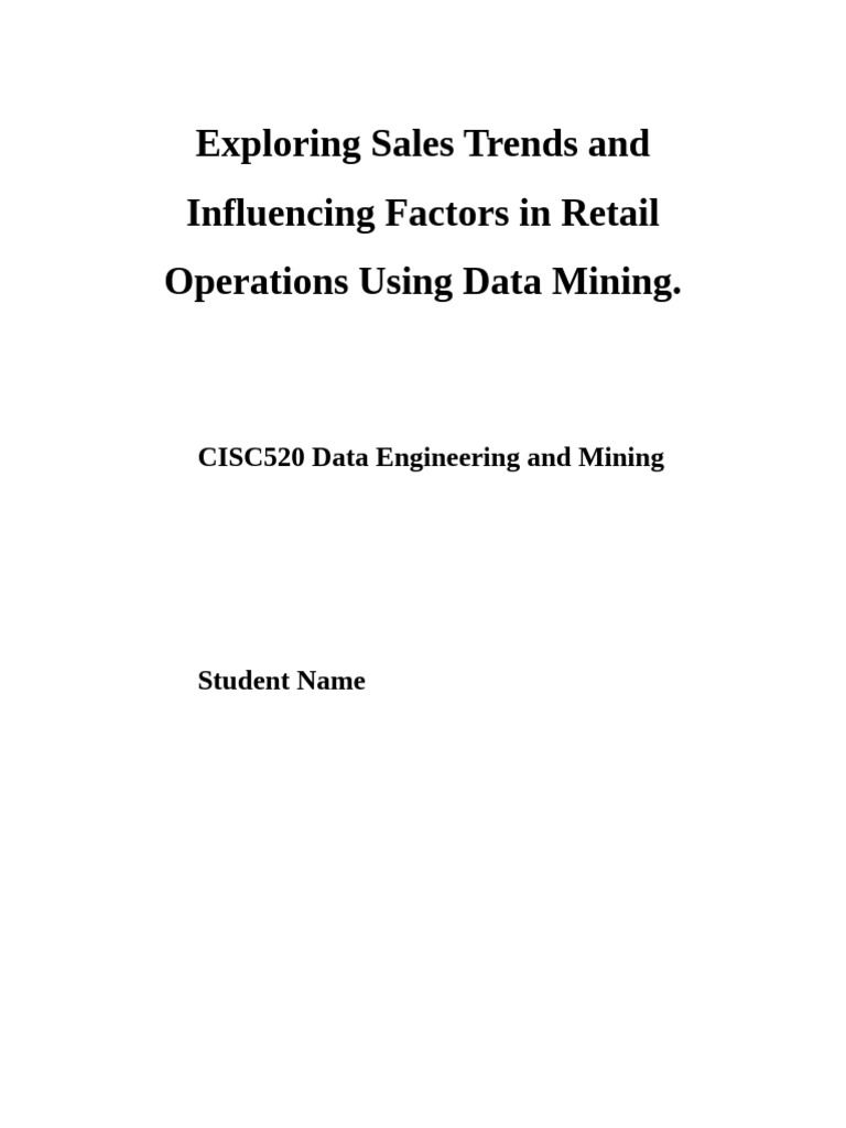 Retail Sales Prediction Using Data Mining | PDF | Regression Analysis ...