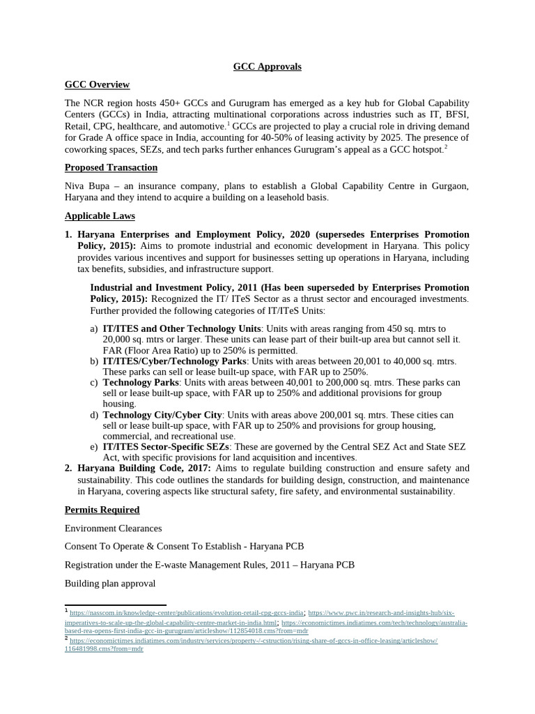 GCC Establishment in Gurgaon, Haryana | PDF | Gulf Cooperation Council ...