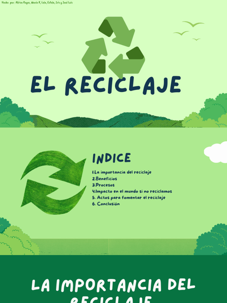 Importancia y Procesos del Reciclaje | PDF | Reciclaje | Residuos