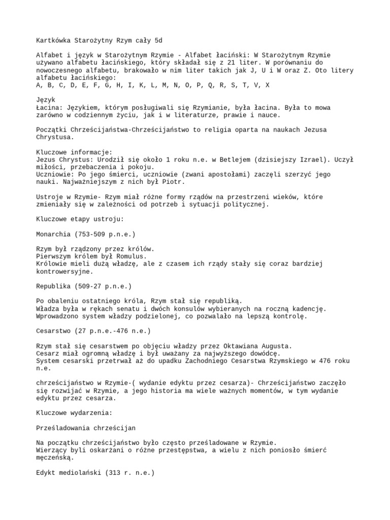 Kartkowka Rzym | PDF