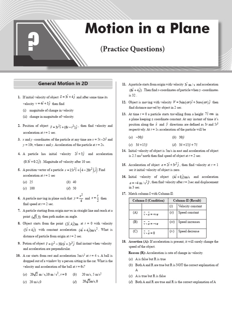 Conditions for Projectile Motion | PDF | Velocity | Acceleration