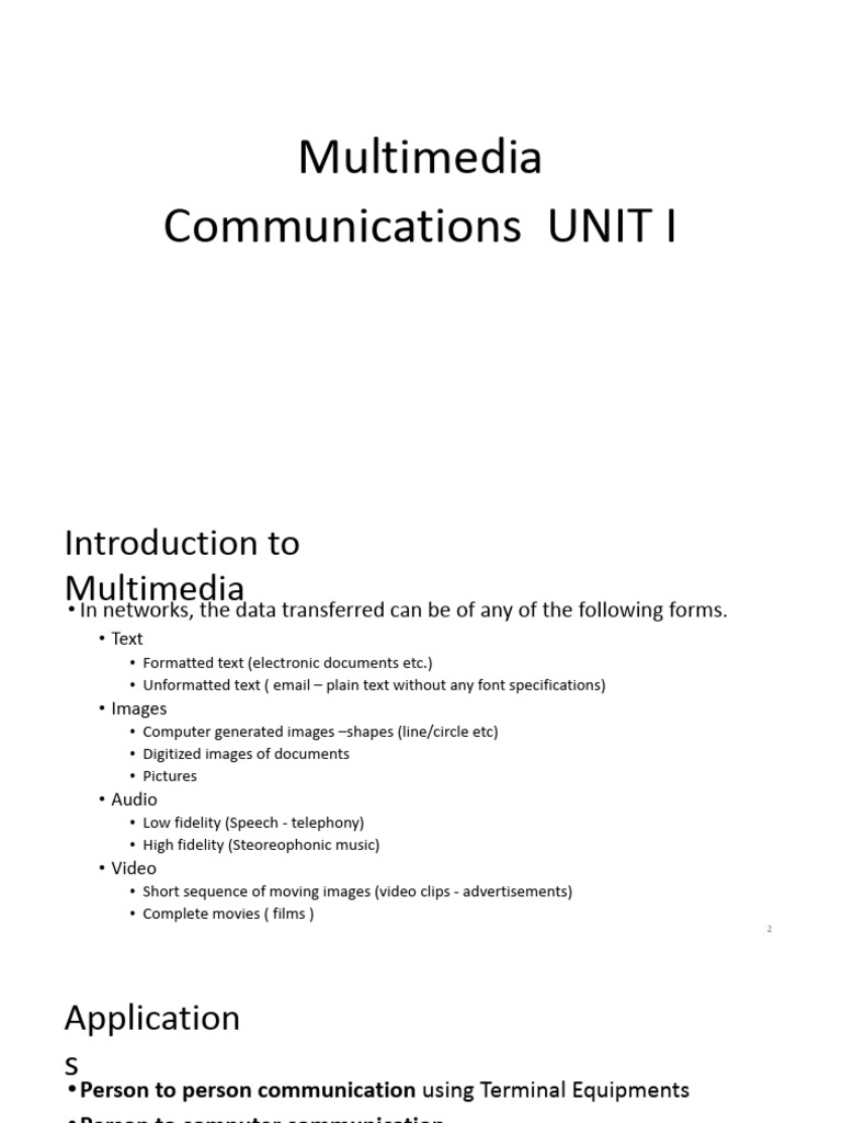 Understanding Multimedia Communication | PDF | Video | Sampling (Signal ...