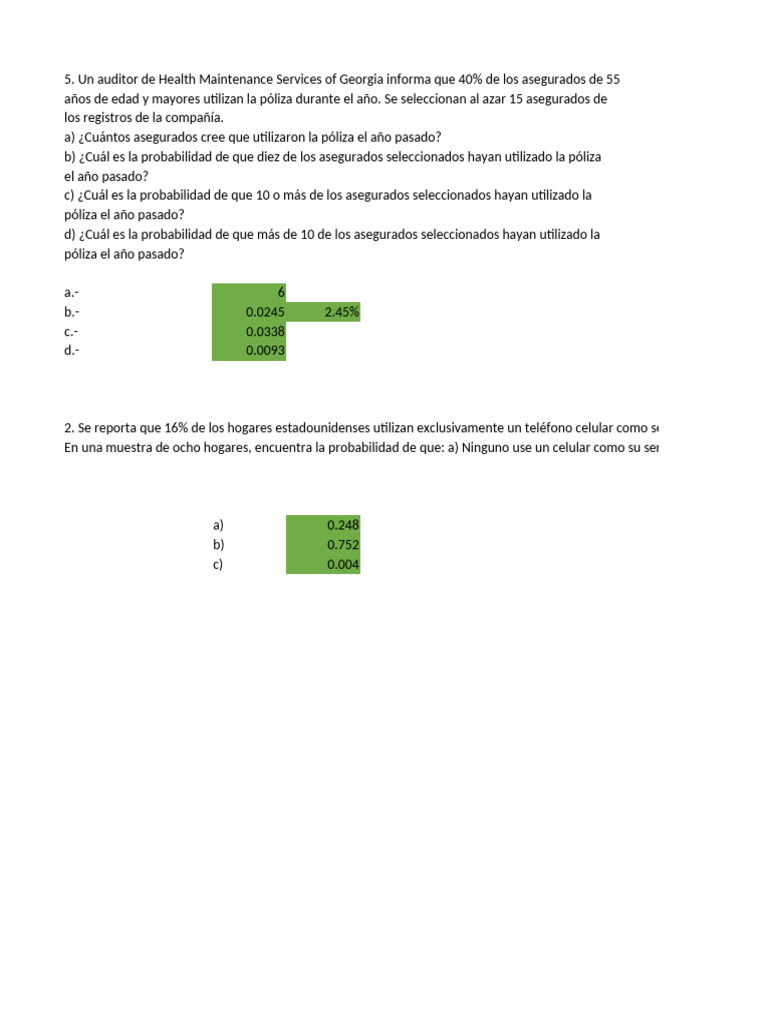 Probabilidades en Seguros y Estadísticas | PDF | Teoría de probabilidad ...