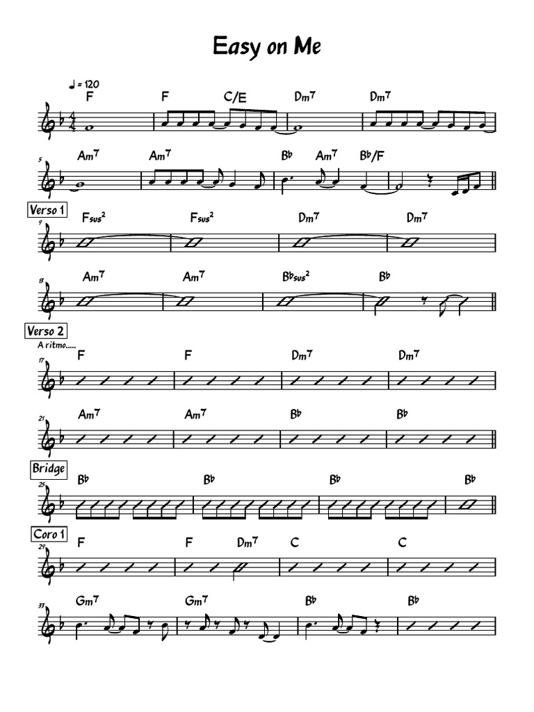 Easy On Me Lead Sheet | PDF