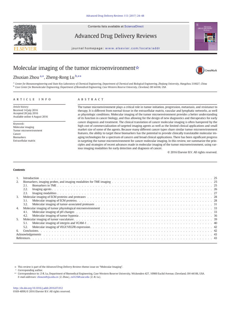Molecular Imaging of The Tumor Microenvironment1 | PDF | Medical ...