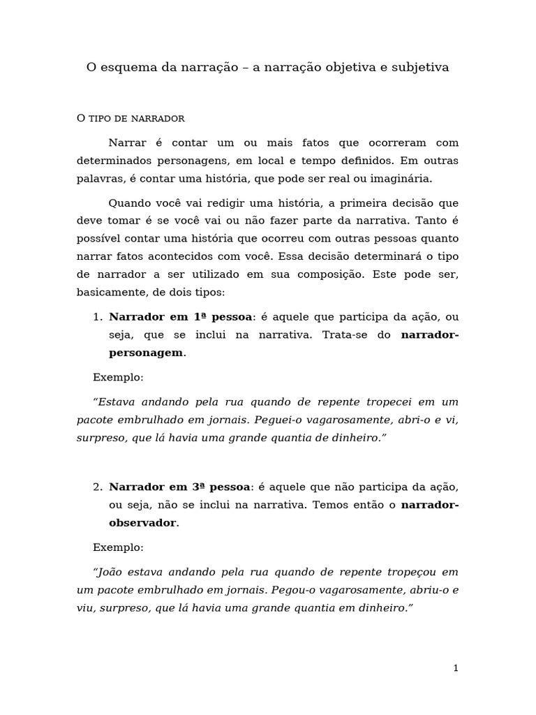 01 O Esquema Da Narração | PDF | Narrativa | Tempo