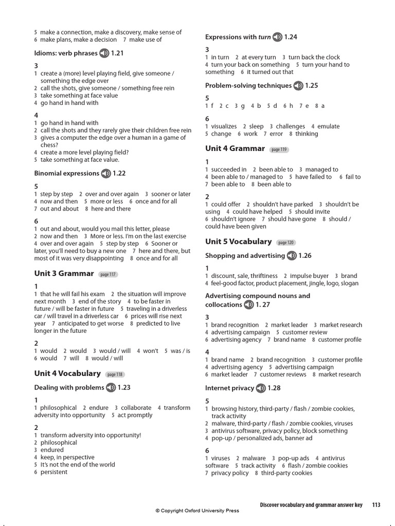 Answer Key Unit 4 + 6 Discover Futures 5 | PDF | Advertising | Malware