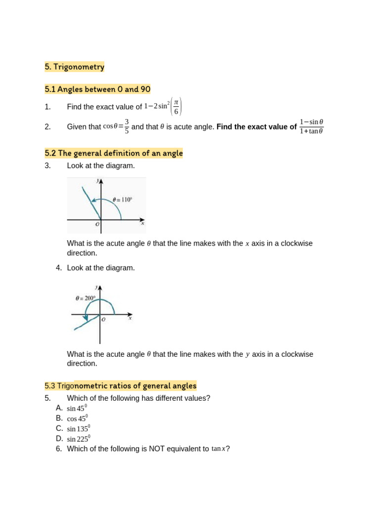 Preparation EASE 2 Grade 11 2024 2025 | PDF | Trigonometric Functions ...