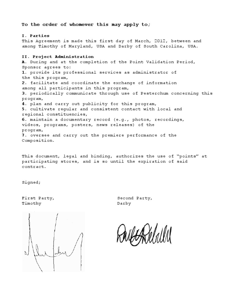 Point Validation Program Agreement | PDF | Law