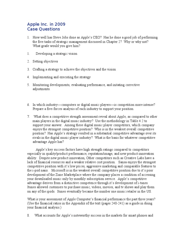 Apple Analysis Questions | PDF