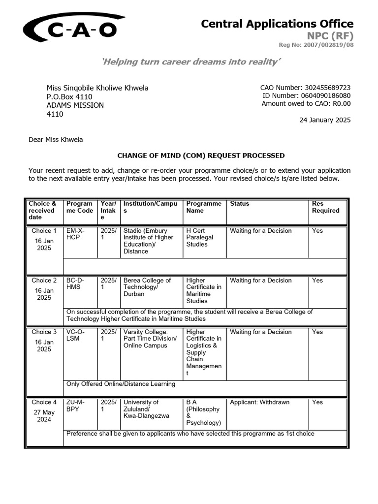 Application Update for Students | PDF | Fee