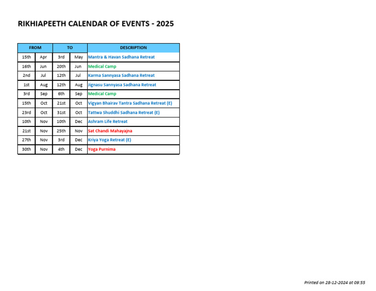 IMPORTANT EVENTS CALENDAR 2025 visual data 8