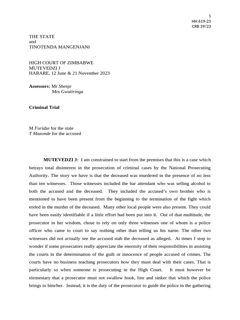 High Court Ruling on Murder Case | PDF | Witness | Prosecutor