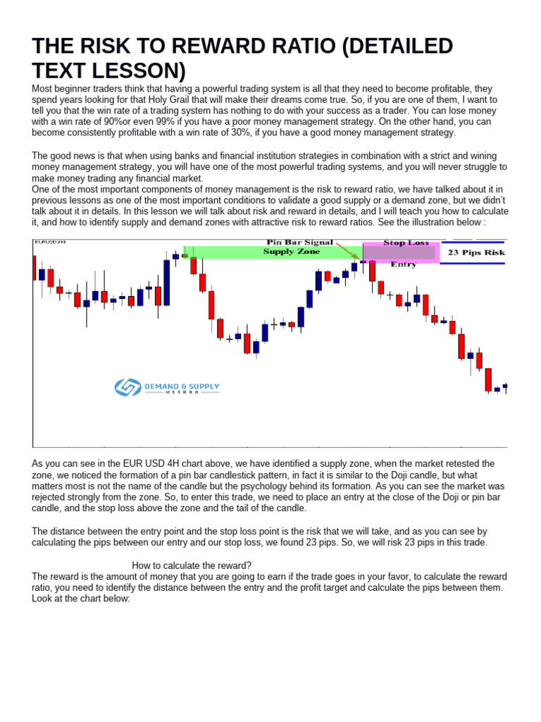 The Risk To Reward Ratio | PDF | Risk | Money