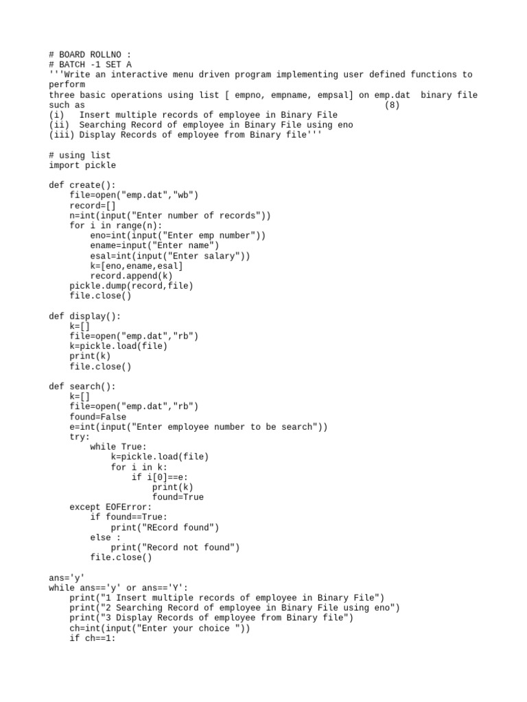 Employee Records Management Program | PDF | Computing | Software