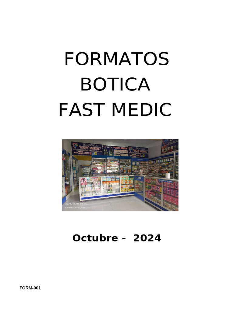 FORMATOS Fast Medic | PDF | Farmacia | Medicina