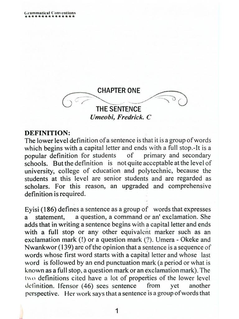 Sentence in English Language | PDF